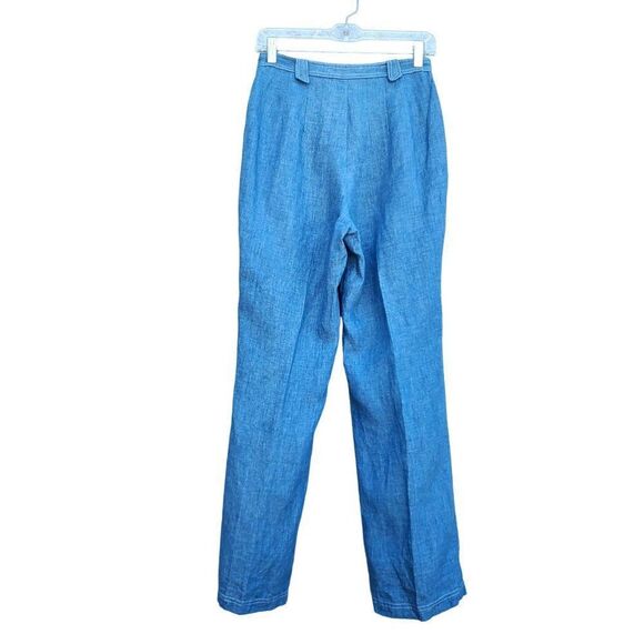 80s Pantsuit Platinum Dorothy Schoelen Light Denim Distressed Made in USA 2 4 - Picture 7 of 16